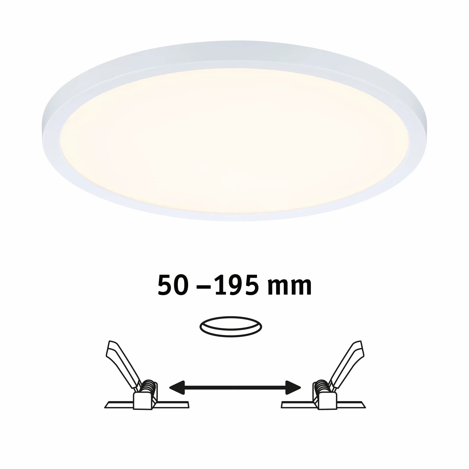 Paulmann 92990 panel LED oprawa wpusz. Areo VariFit IP44 ściem. 3-stopniowo 230mm okrągła w kompl. 1x16 W ściemn. biały mat tw. szt. 2000 K
