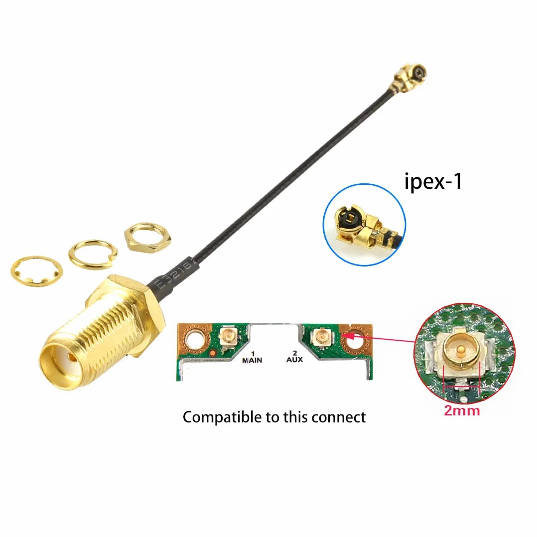 Hailege 5 szt. IPX IPEX U.FL do SMA żeńska antena pigtail Wi-Fi koncentryczny kabel o niskiej stracie 6 cali (15 cm)