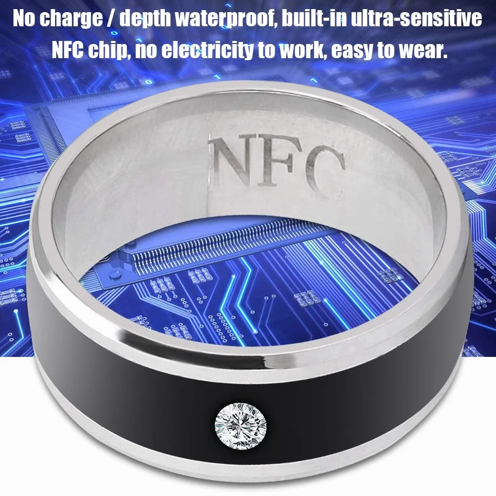 01 Inteligentny Magic Wearable Device - wielofunkcyjny Smart Ring z czułym chipem NFC do telefonów komórkowych (rozmiar 11, 12)