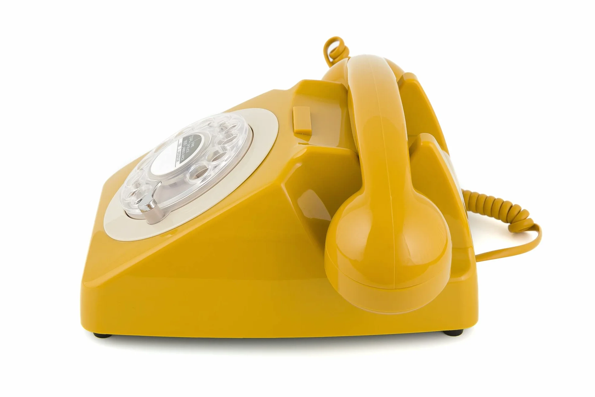 GPO Retro 746YEL Telefon stacjonarny z obrotową tarczą musztarda