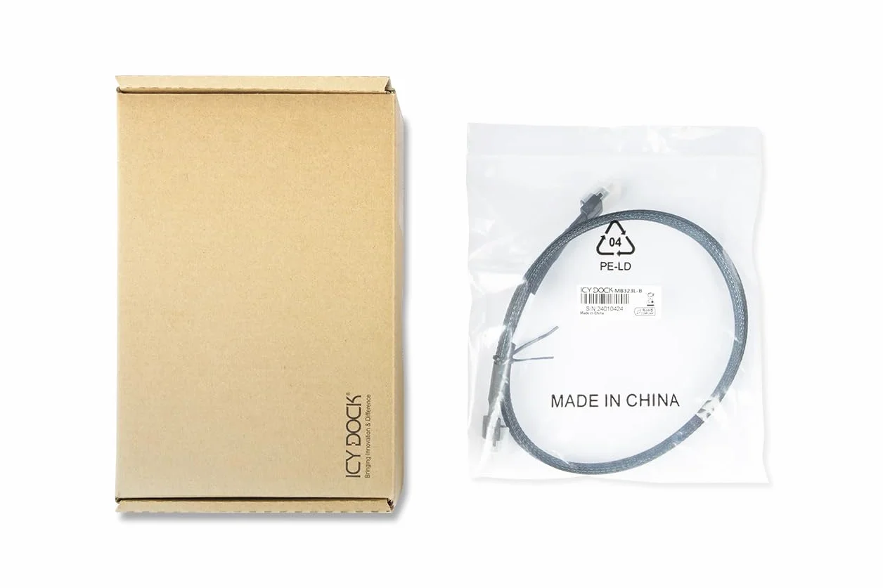 ICY DOCK MB306L-B kabel do transmisji danych SlimSAS SFF-8654 4i 50 cm