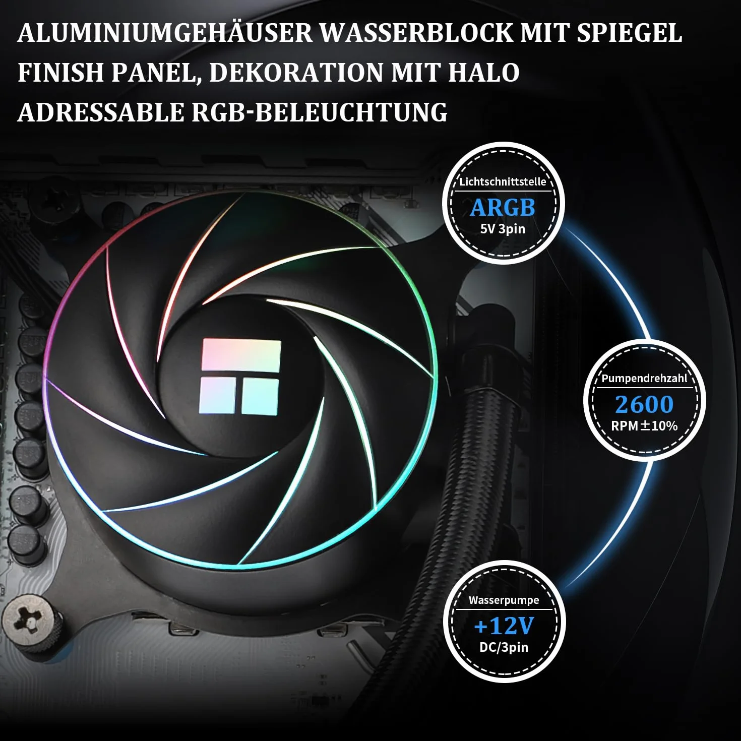 Thermalright AQUA Elite 240 ARGB chłodnica wodna CPU, podwójny wentylator PWM 1550 RPM, AMD/Intel