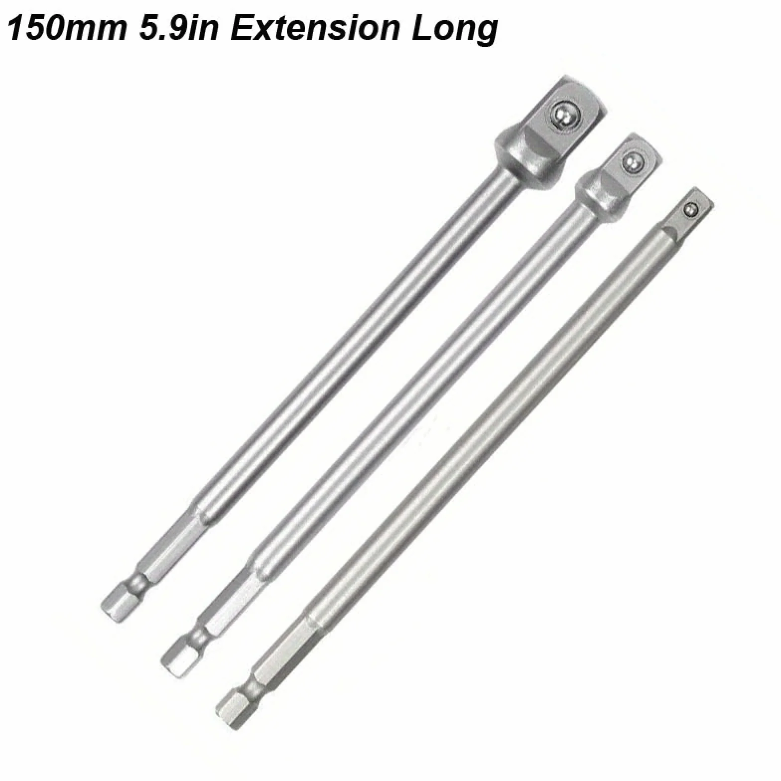 1/4-calowy adapter nasadki sześciokątnej do wiertarki udarowej na klucz kwadratowy, konwerter bitów, zestaw przedłużaczy do łączenia (adapter nasadki 150 mm)