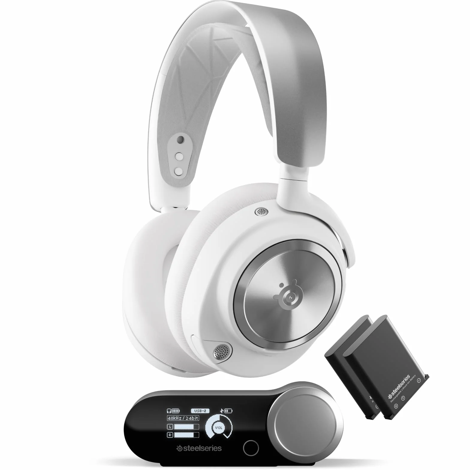 SteelSeries Arctis Nova Pro Wireless Xbox - wieloplatformowe bezprzewodowe słuchawki do gier - ANC - Białe
