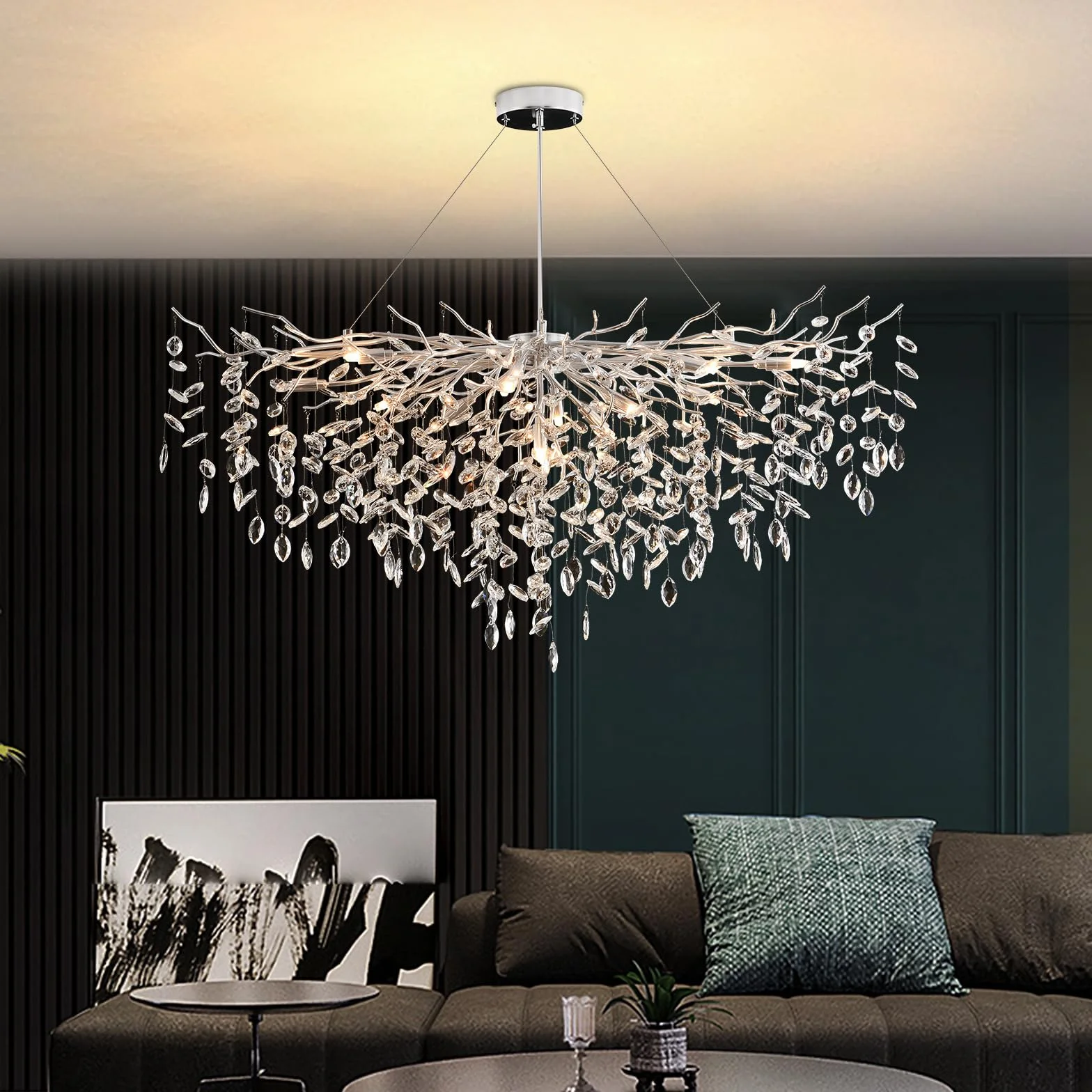 Nowoczesny kryształowy żyrandol, kryształowy żyrandol Raindrop, oprawka G9, lampa wisząca do salonu, jadalni, sypialni, restauracji