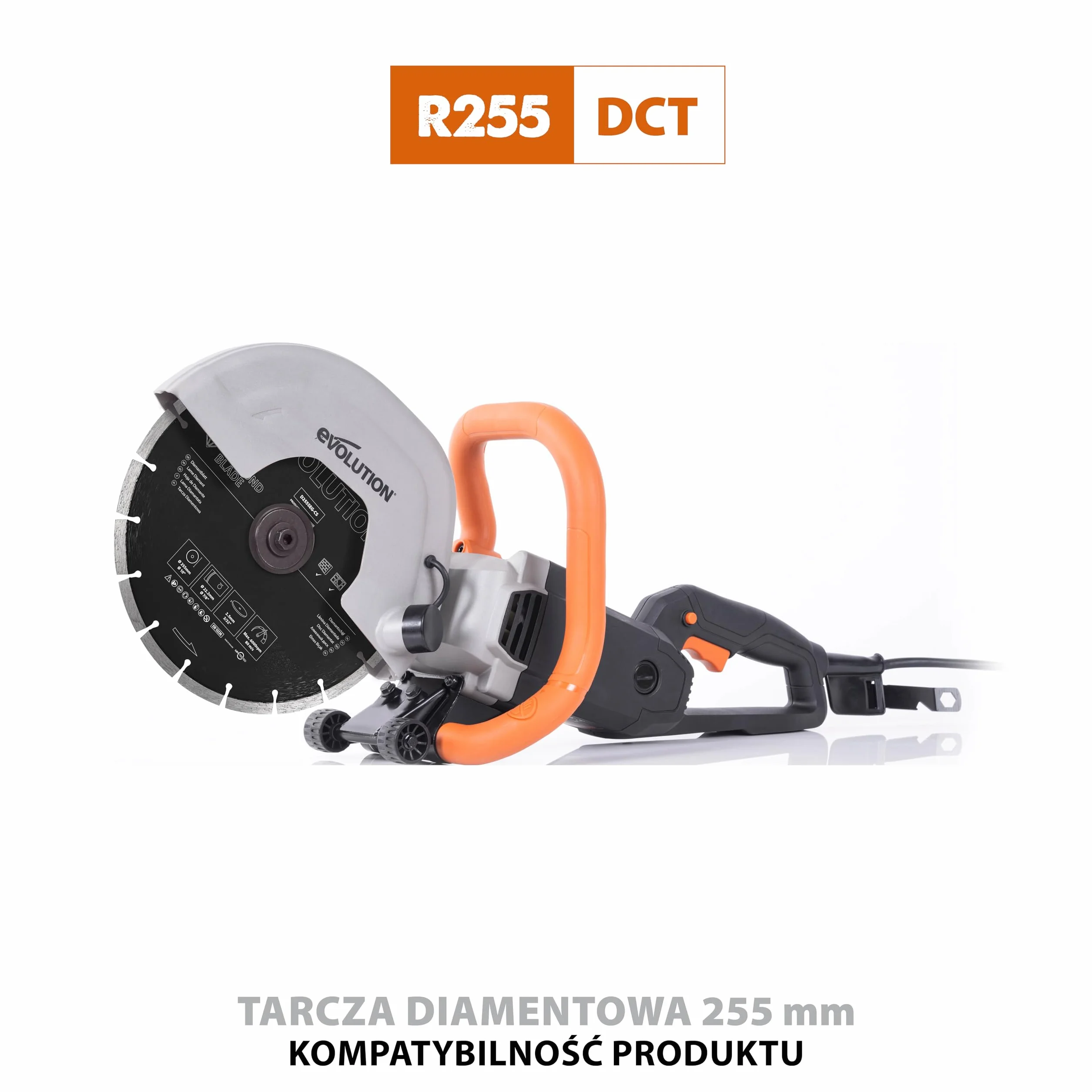 Evolution Power Tools Tarcza diamentowa D255SEG-CS do przecinarki tarczowej/piły do betonu, tnie kamień, beton zbrojony, cegłę i kostkę brukową, 230 mm