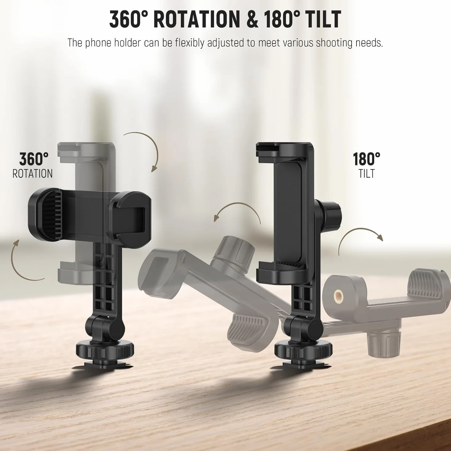 NEEWER Uchwyt na telefon kompatybilny z DJI Osmo Pocket 3, gwint 1/4 cala, zimna stopka