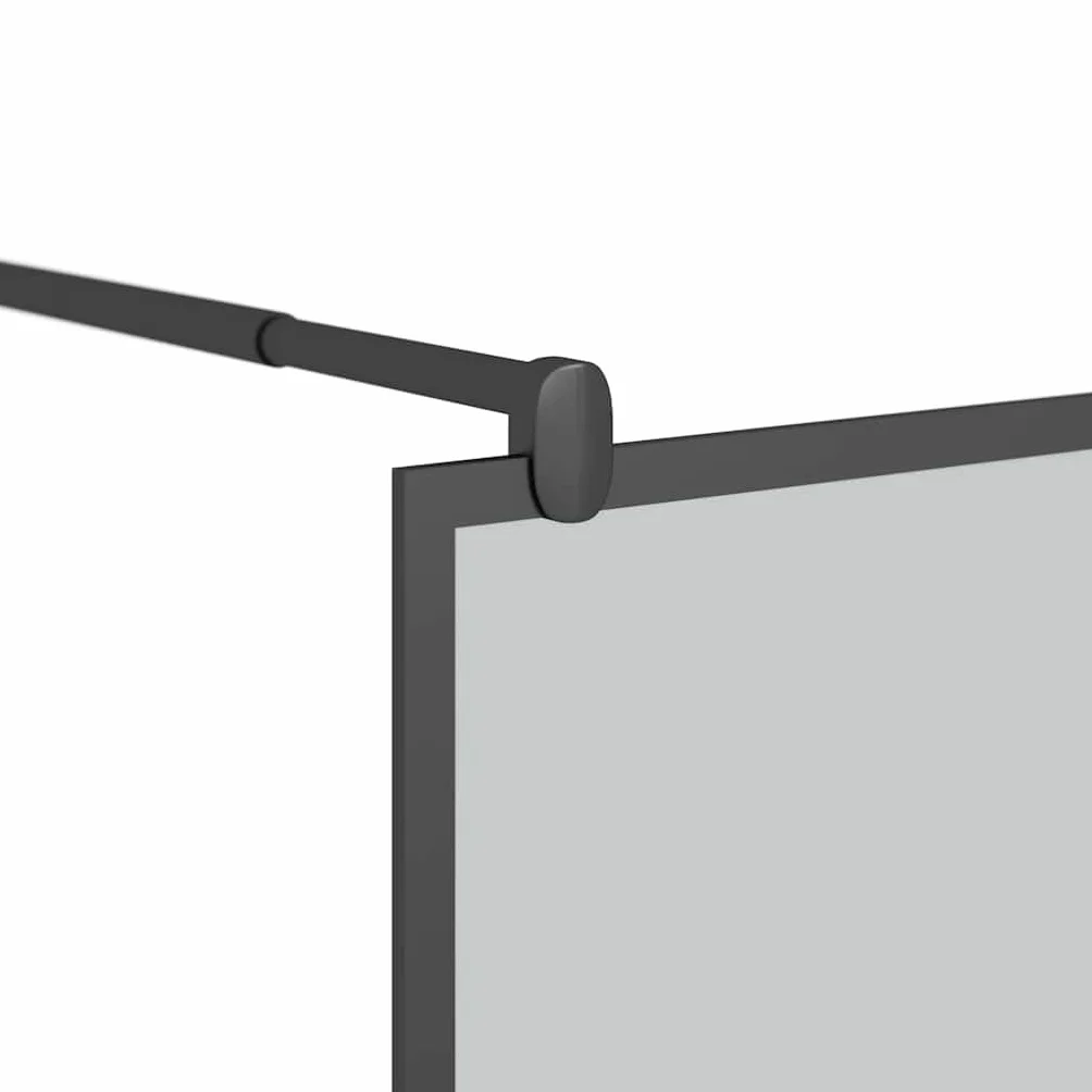 Ścianka prysznicowa do prysznica Walk-in, 90 x 195 cm, ciemna, szkło ESG, czarna, 5 mm, ochrona przed pryskaniem, rama aluminiowa, regulowany profil, drążek podporowy 70 do 120 cm