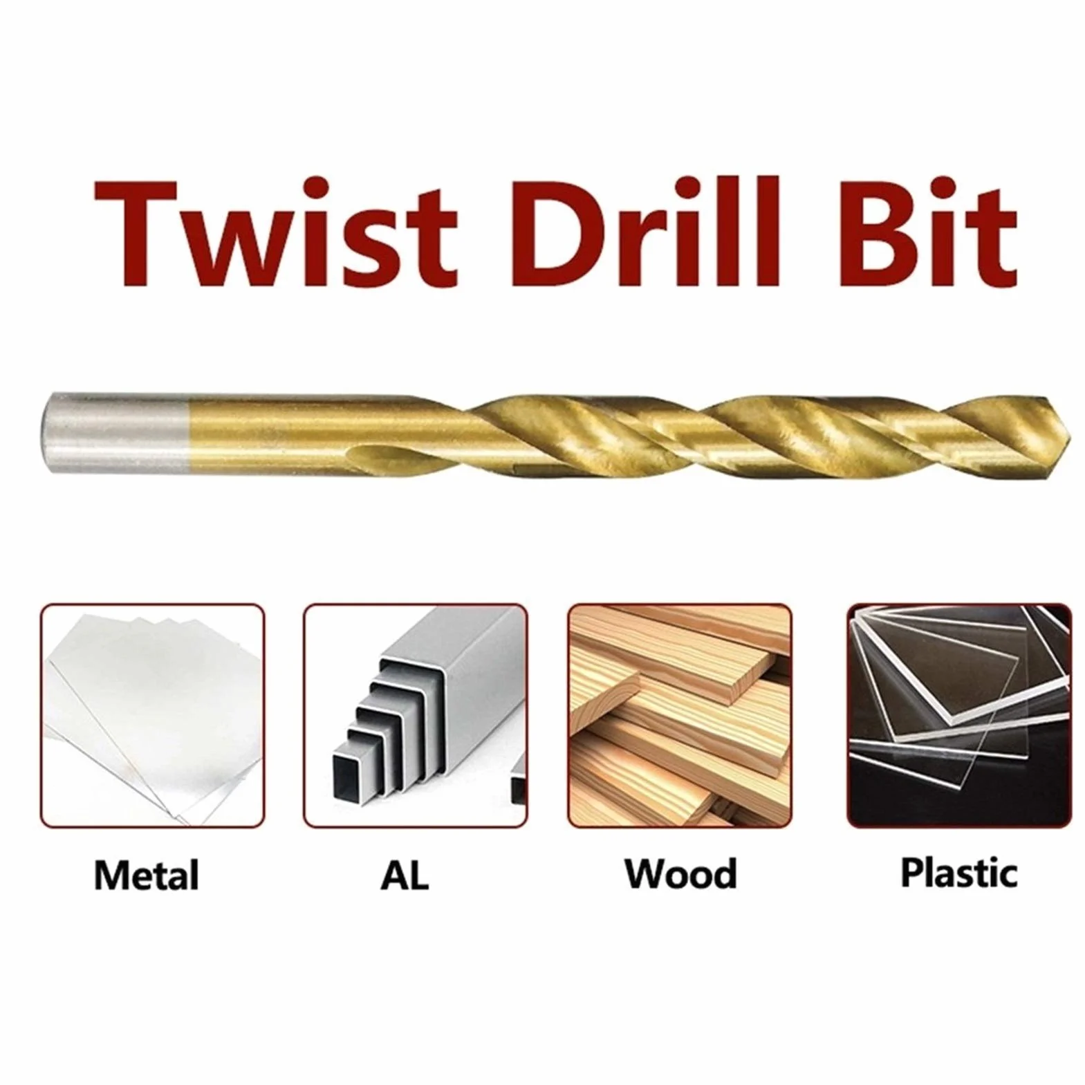 Wiertła tnące Zestaw wierteł krętych 1.0-13mm Powlekany tytanem Metal Gun Wiertło Wycinak otworów Akcesoria do elektronarzędzi HSS Wiertło do metalu do drewna (Kolor: Zestaw 25 szt.) (Zestaw 13 szt.