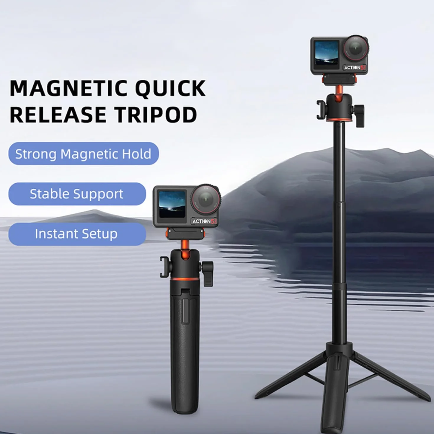 Statyw do szybkiego zwalniania DJI Osmo Action 4/5 Pro, wysuwany kij do selfie z montażem zimnej stopki