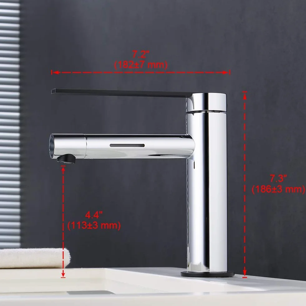 Grifema G11002B Griffon LED Washbasin, Chrome Silver/Black, 3/8 cala
