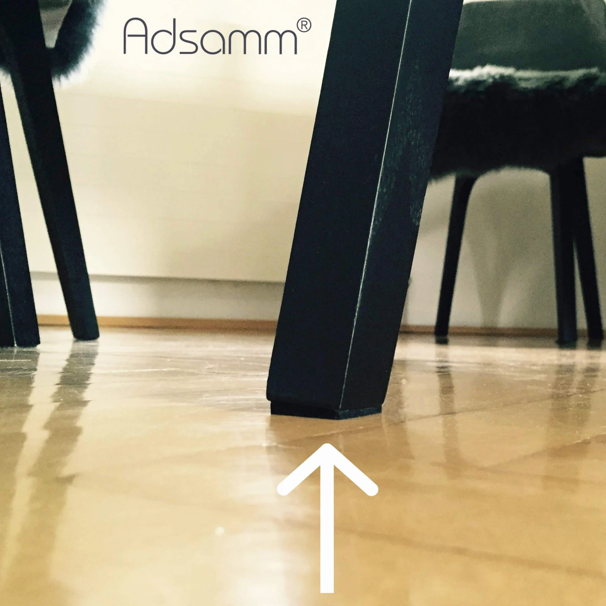 Adsamm® / 8 x samoprzylepnych podkładek filcowych/czarny/Ø 60 mm/okrągłe/podkładki do mebli z filcu o grubości 3,5 mm/ochrona mebli i podłogi w jakości Adsamm®