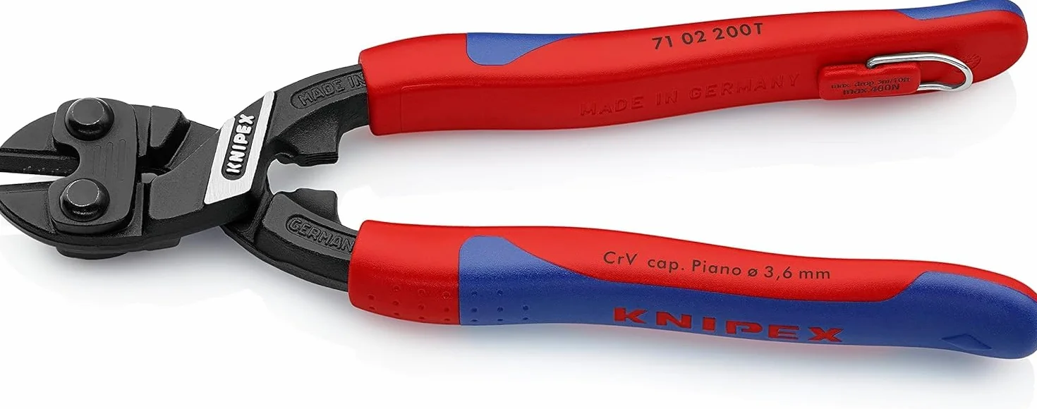 KNIPEX CoBolt Kompaktowe szczypce tnące przegubowe w blister z wąskimi, wielokomponentowymi nasadkami, 71 02 200 T BK