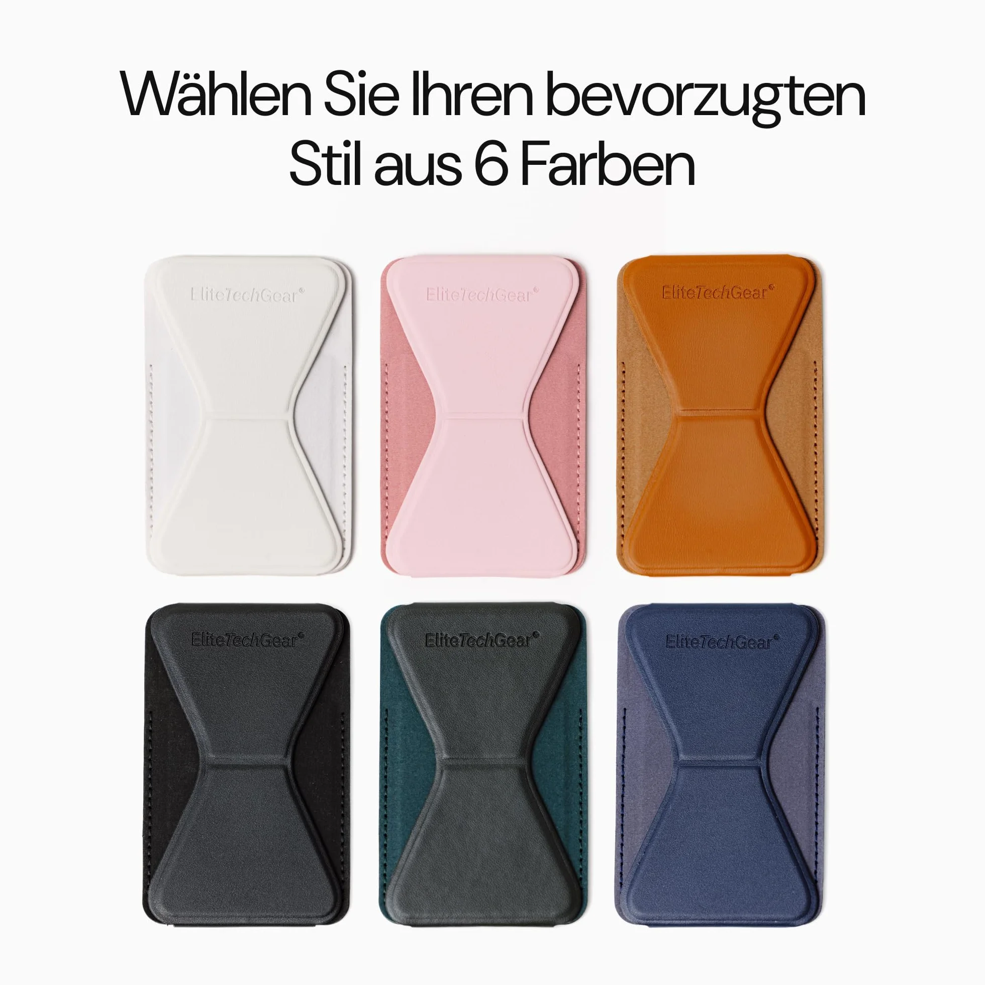 Elite Tech Gear Portfel na telefon z regulowanym stojakiem - Etui samoprzylepne na karty kredytowe kompatybilne z iPhone i Android