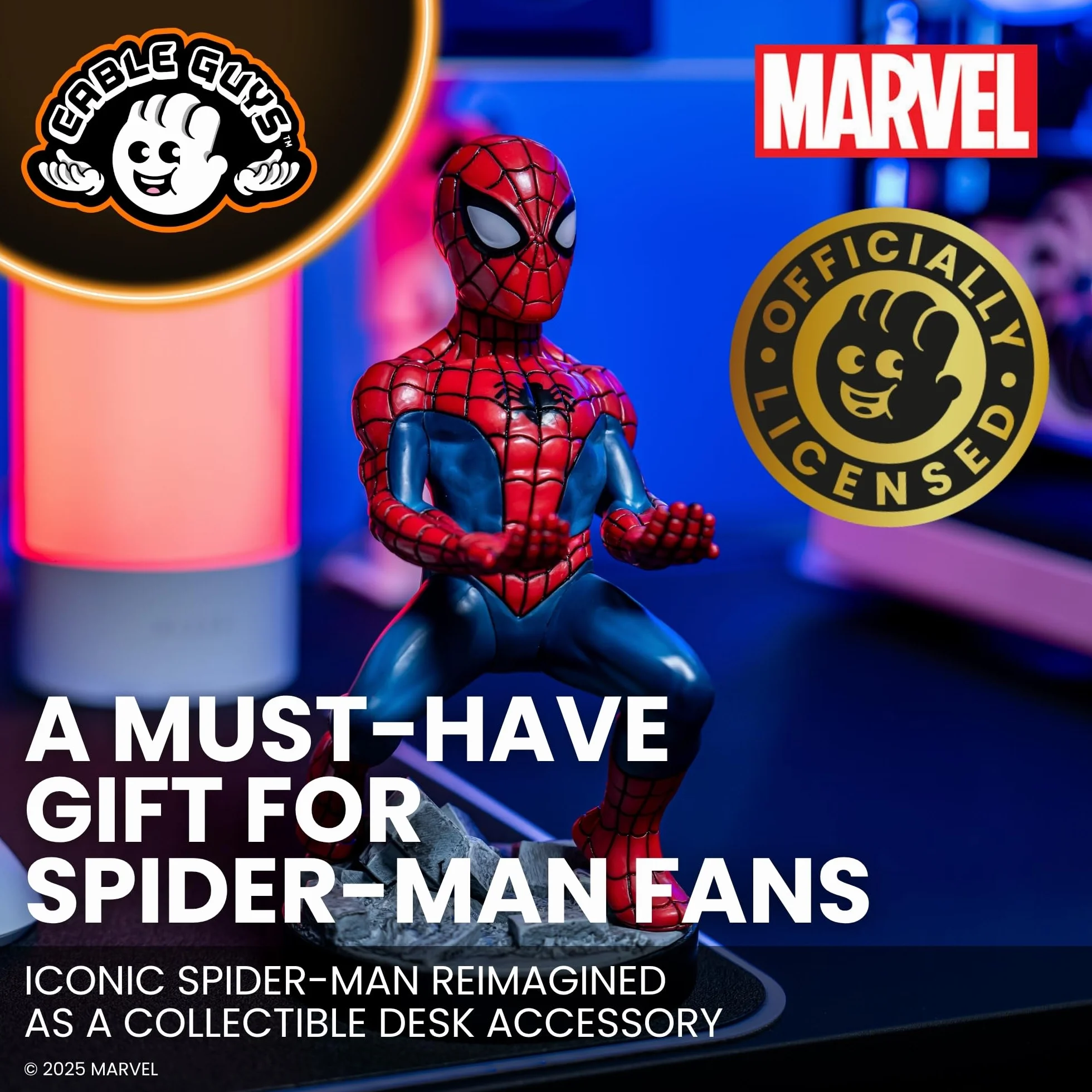Cable Guys Marvel Spiderman Gaming Accessories Holder Phone Holder for Xbox PlayStation Nintendo Switch