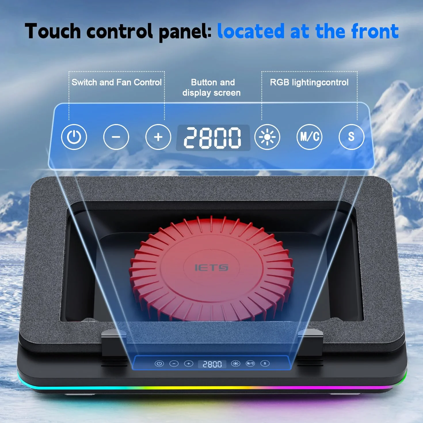 IETS GT600 RGB podkładka chłodząca do laptopa 14-19,3 cala 3 porty USB filtr