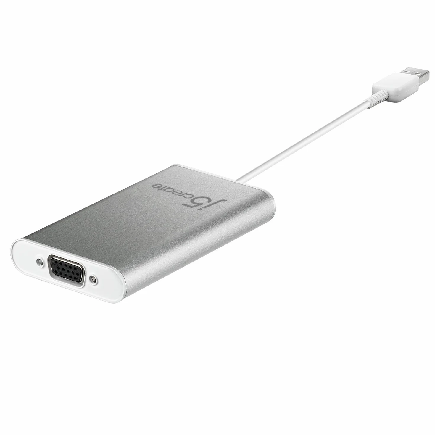 j5create Adapter wyświetlacza USB na VGA 1080p rozdzielczość HD do 2048 x 1152| port USB 3.1/3.0/2.0 | kompatybilny z systemami Windows 10, 8.1, 8,7 i Mac 10.8 do 10.13.3