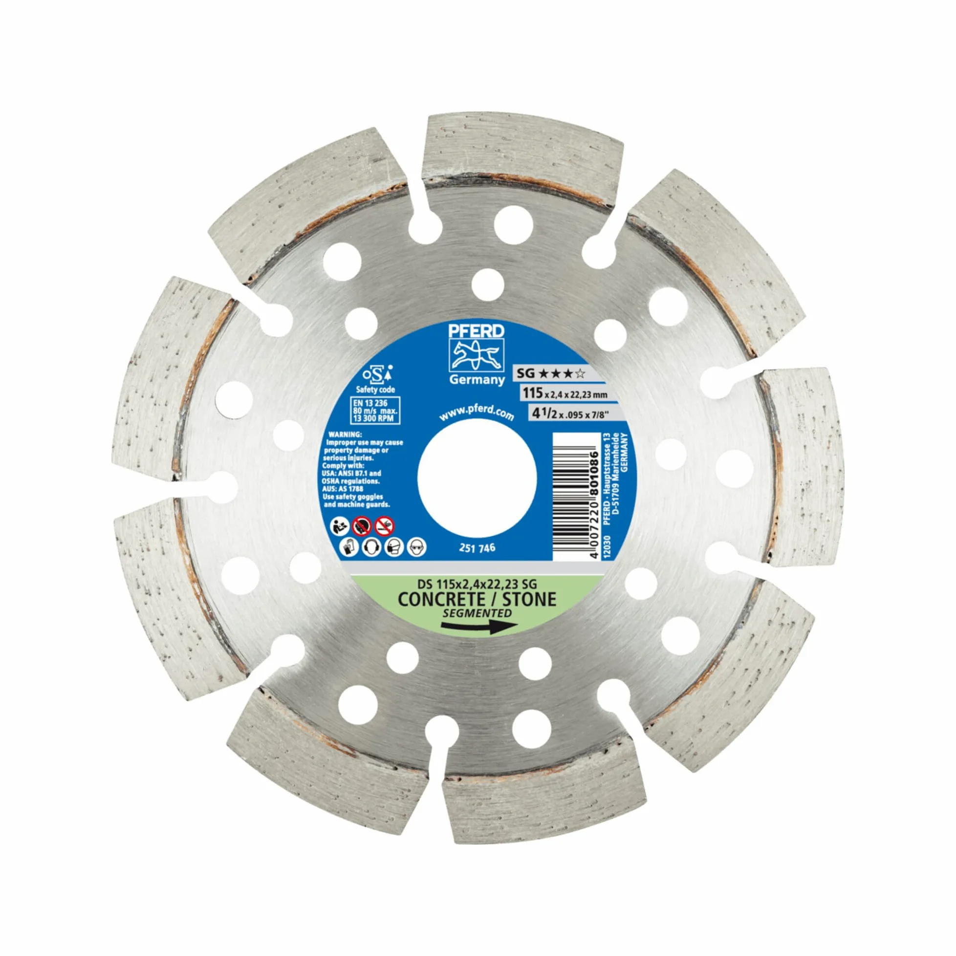 Pferd 68000041 diamentowa tarcza tnąca DS 115x2,2x22,23 SG