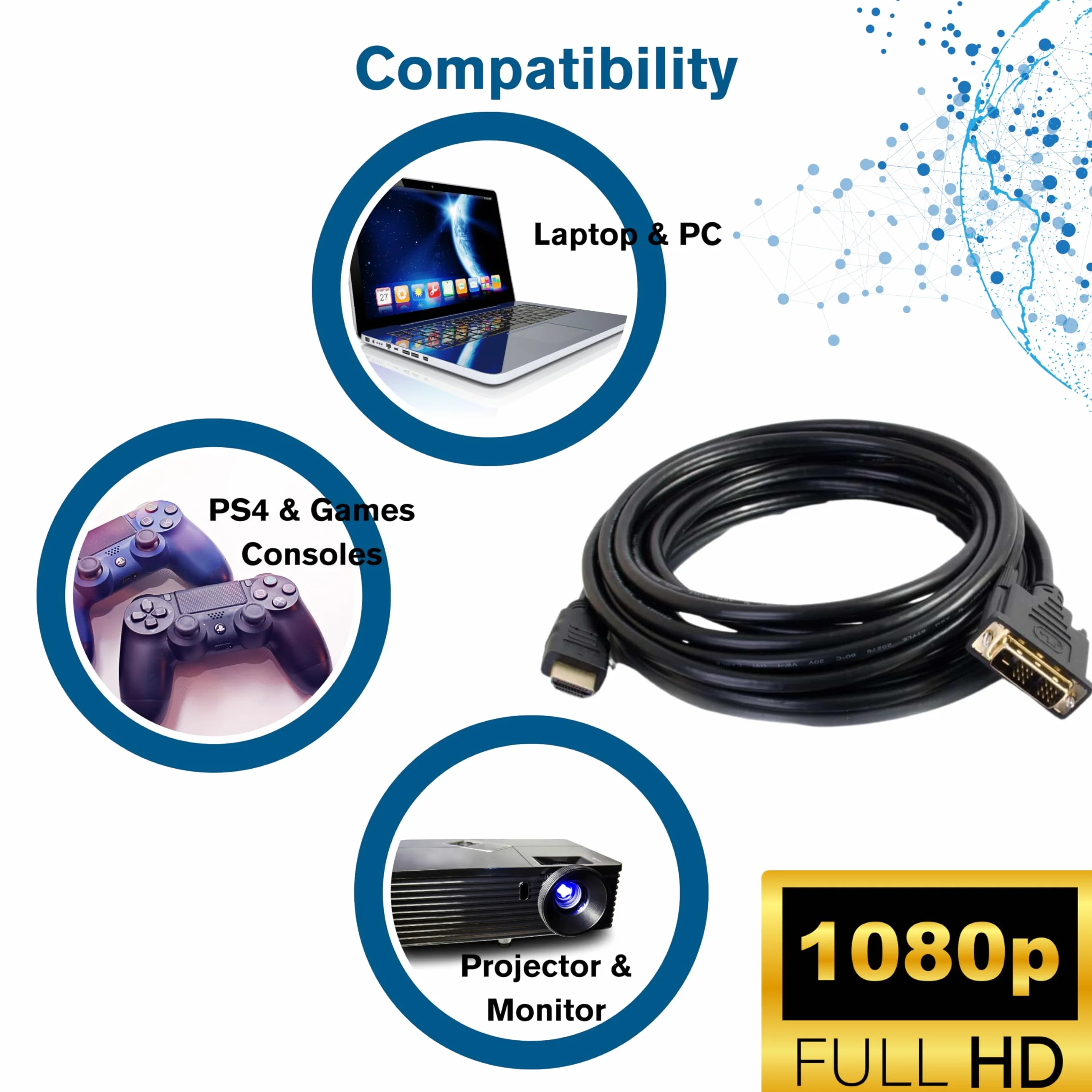 C2G HDMI na DVI-D kabel 1 m Full HD 1080p