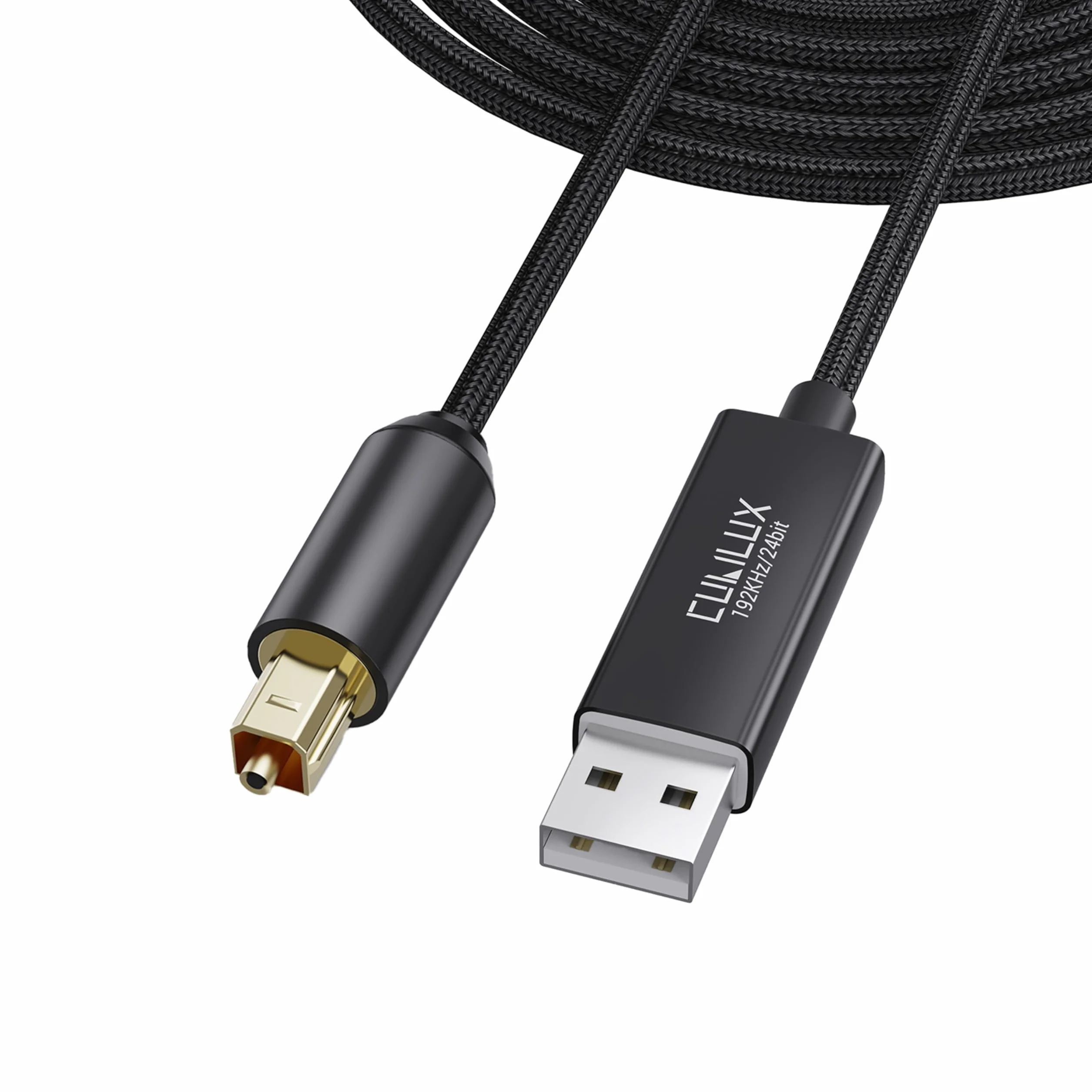 Cubilux Kabel Audio Optyczny USB A do TOSLINK SPDIF, Jednokierunkowy Konwerter Cyfrowy, Transmiter Audio do Komputera PC i Laptopa, Nie Działa z TV ani Konsolą, 6.6 ft / 2 m
