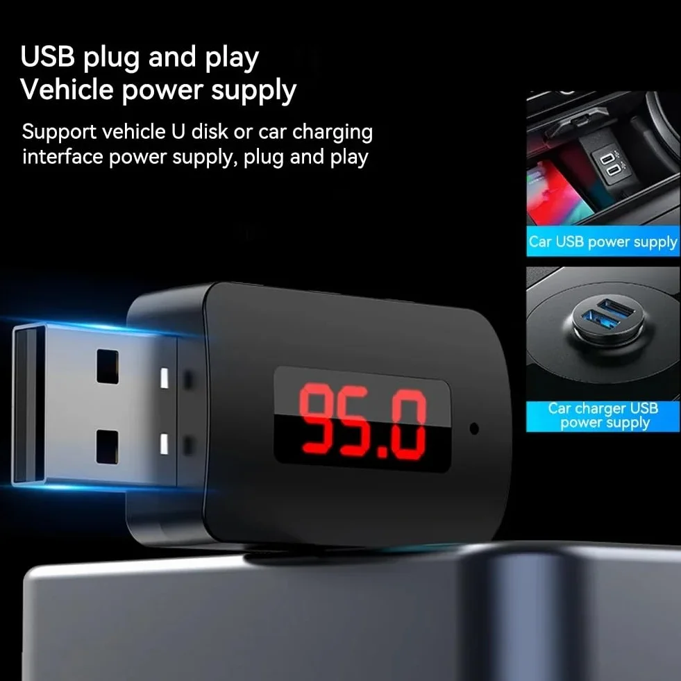 Bezprzewodowy adapter Bluetooth 5.4 transmiter odbiornik z mikrofonem USB Audio AUX do samochodu