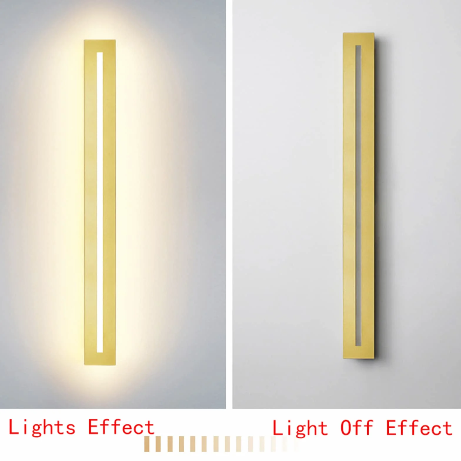 Lampa ścienna LED do wnętrz, długa taśma, aluminium, ciepła biel, neutralna biel, zimna biel, do salonu, hotelu