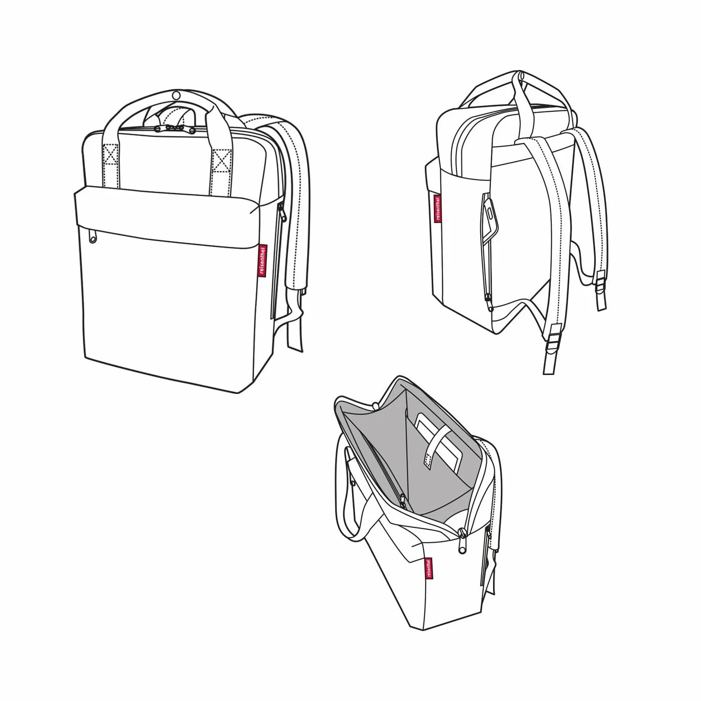Reisenthel allday backpack M czarny wodoodporny plecak na bagaż podręczny