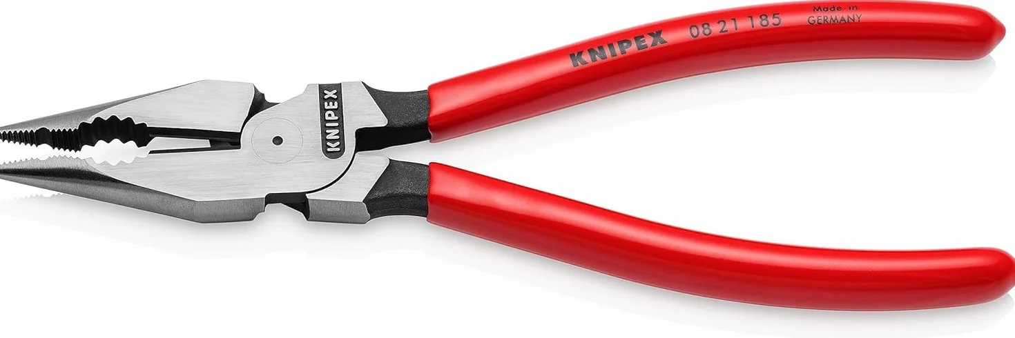 KNIPEX Szczypce uniwersalne z ostro zakończonymi szczękami z tworzywa sztucznego, powlekane 185 mm, 08 21 185