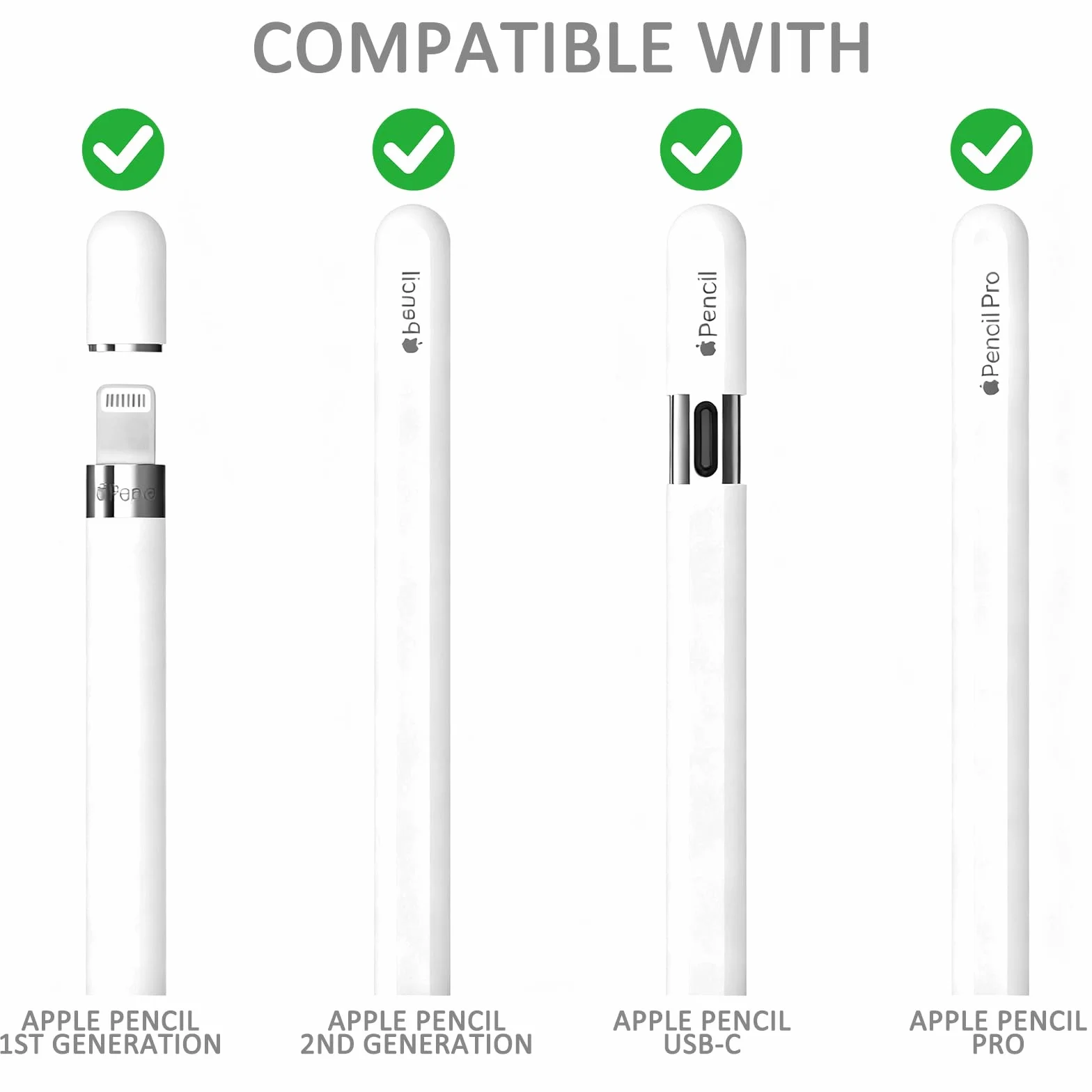 Silikonowy uchwyt do Apple Pencil Pro, 2. i 1. generacji, USB-C - Ergonomiczna osłona