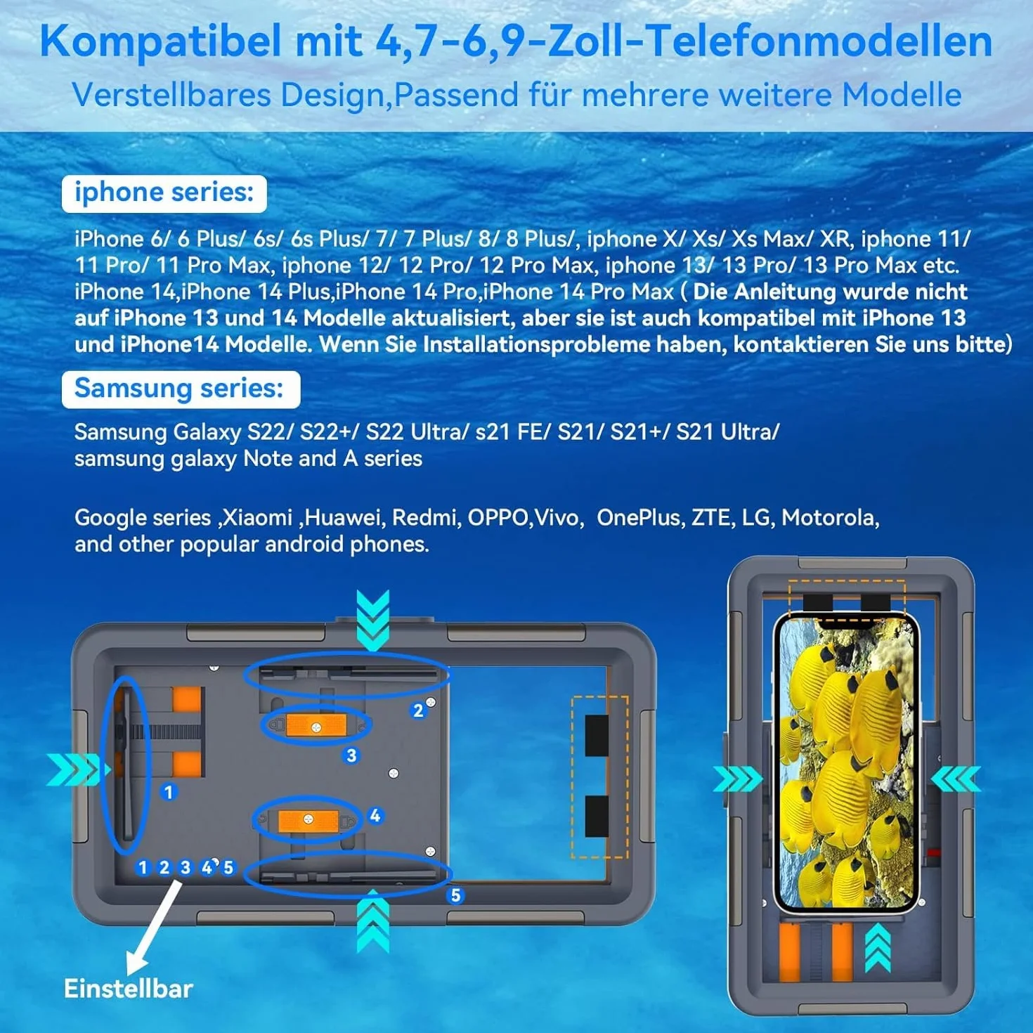 Wodoszczelne etui do nurkowania na telefon 15 m iPhone Samsung Huawei