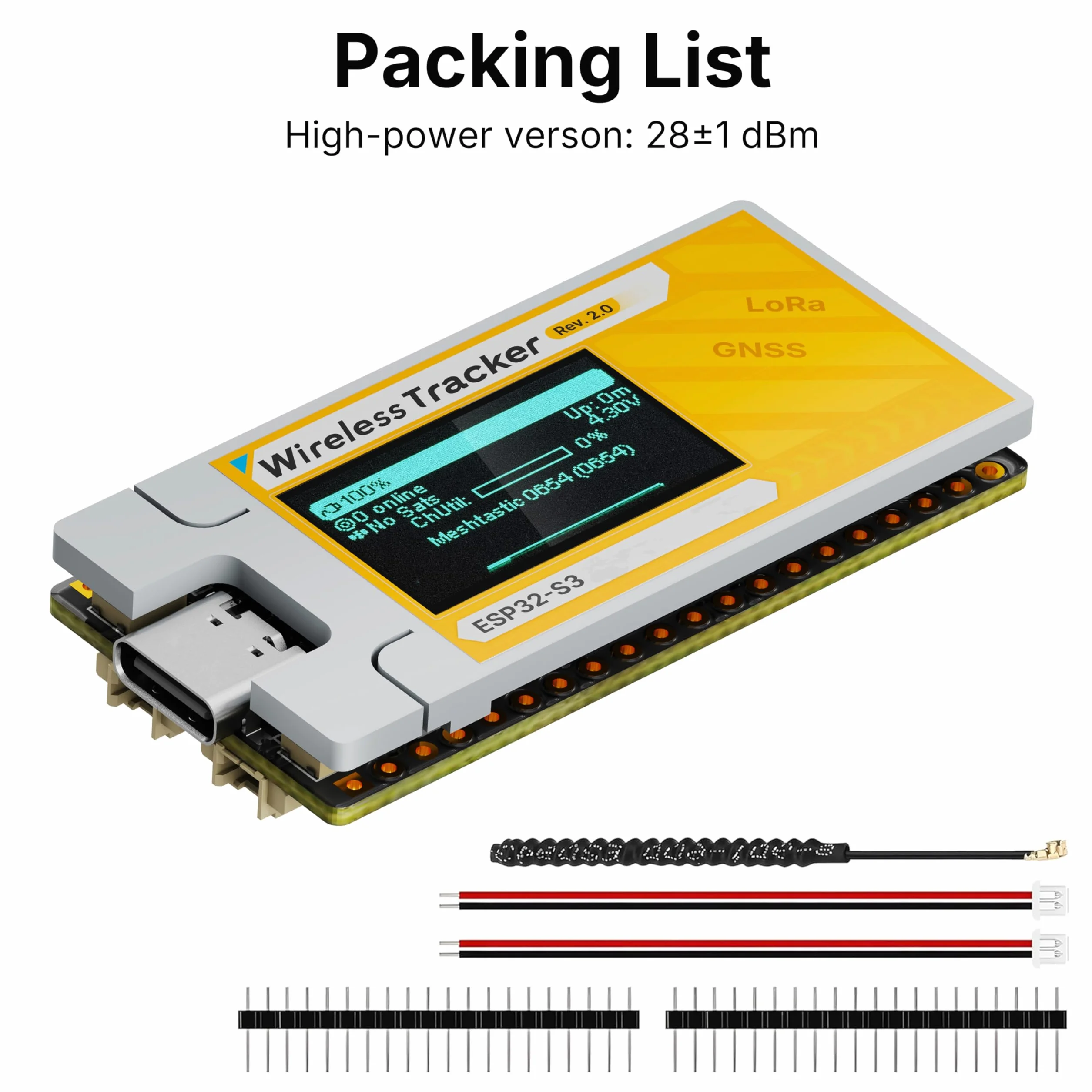 Heltec ESP32 bezprzewodowy tracker V2 ESP32-S3 LoRa Mesh Node 28dBm SX1262 GPS GNSS Arduino LoRaWAN
