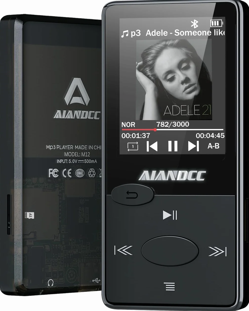 Odtwarzacz MP3 Bluetooth 5.3, dźwięk HiFi, 32 GB, czarny