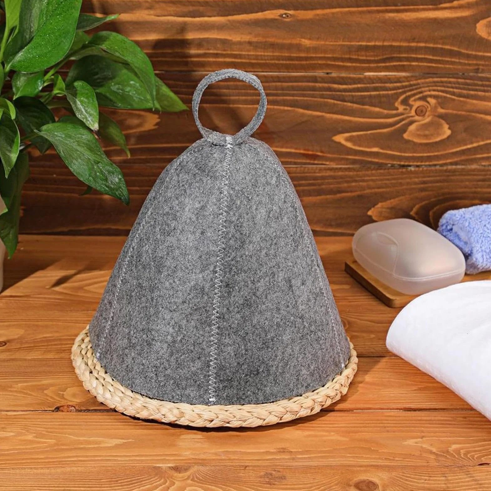 Czapka do sauny, pochłaniająca wodę filcowe nakrycie głowy do kąpieli parowej, czapka termoizolacyjna dla mężczyzn i kobiet, wygodna czapka ochronna do sauny, spa i prysznica