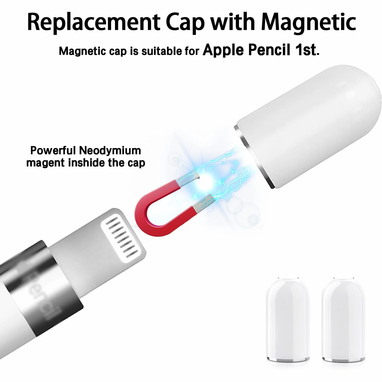 Apple Pencil 1. generacji zatyczki do ołówków, magnetyczna nasadka zamienna, silikonowa nasadka, akcesoria