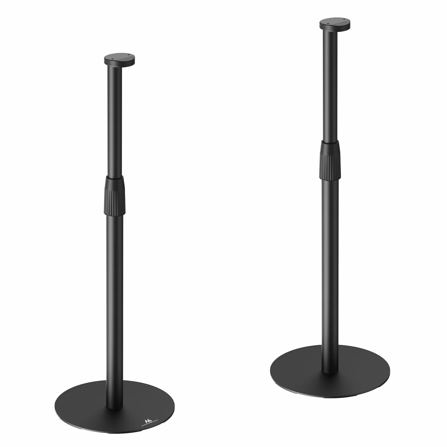 Maclean MC-496 Statyw podłogowy do Sonos Era 100 i 300 | Regulacja 682-1068 mm | Zarządzanie kablami i stabilna podstawa | Zestaw 2 czarnych statywów