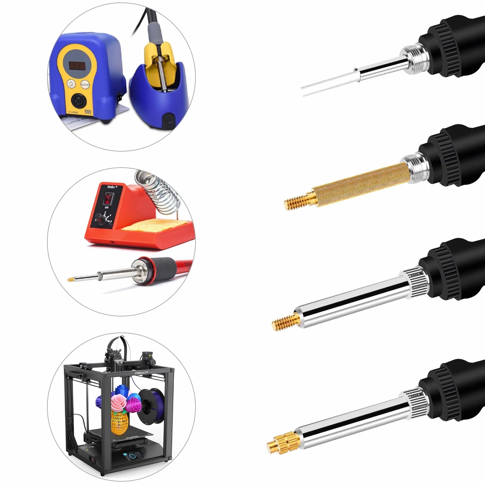 SWTYExt Zestaw 16 końcówek lutowniczych M2 M2.5 M3 M4 M5 M6 M8 Wkładki gwintowane Końcówki lutownicze kompatybilne z 900M T18 Weller ST Series Press Tool do plastiku Narzędzia do drukarki 3D