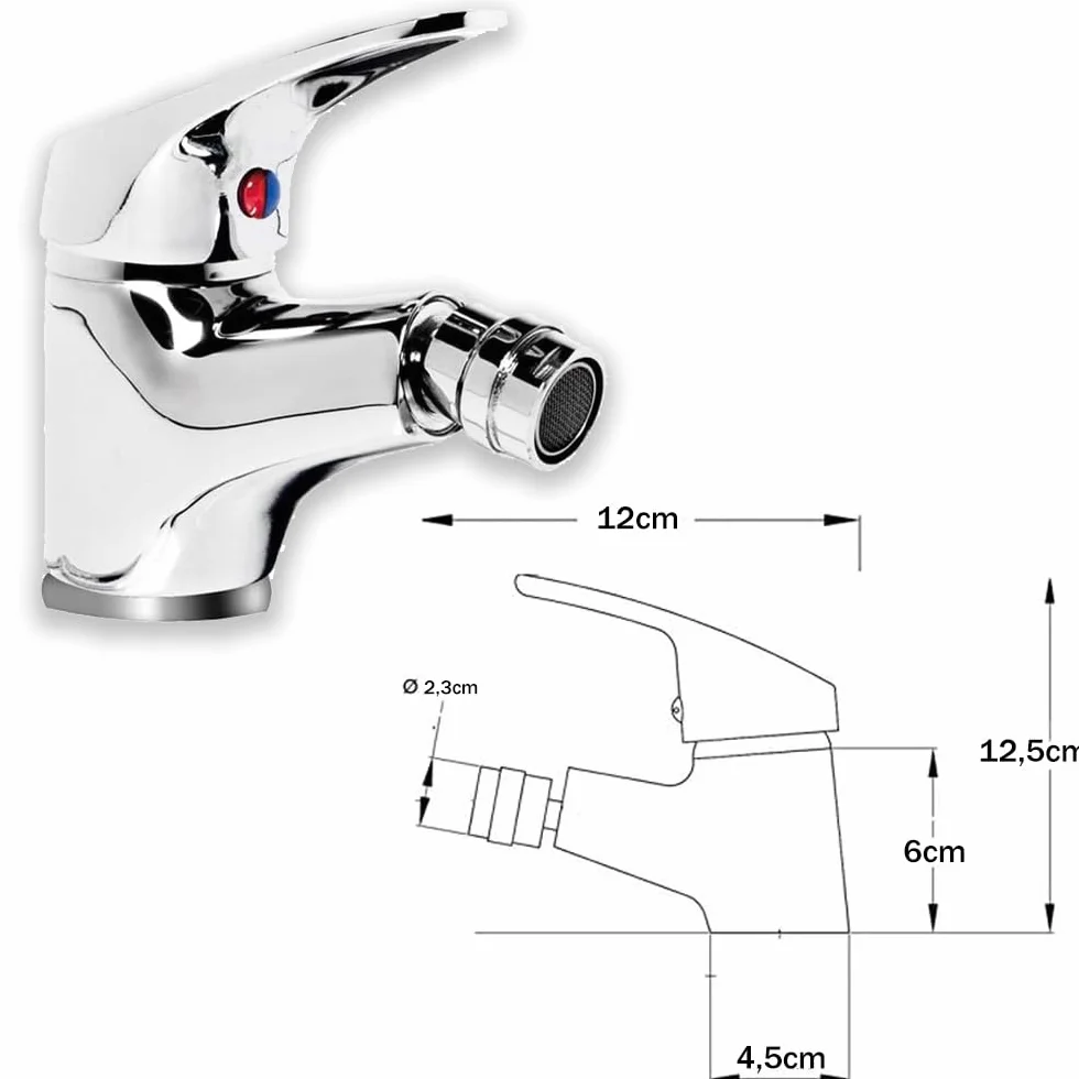 Zestaw 2 szt. Bateria łazienkowa Umywalka i bidet chromowany mosiądz, para mieszaczy