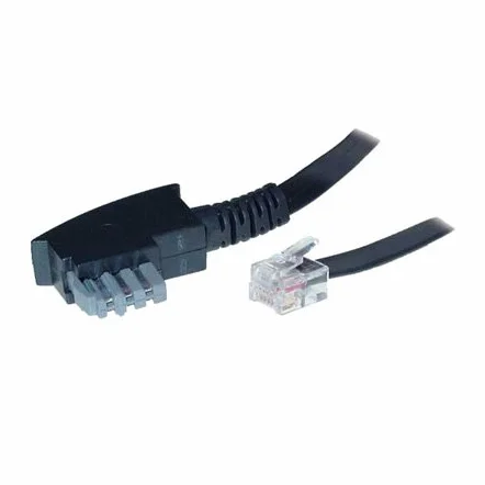 Kabel telefoniczny TAE N RJ12 6P6C 6-żyłowy czarny