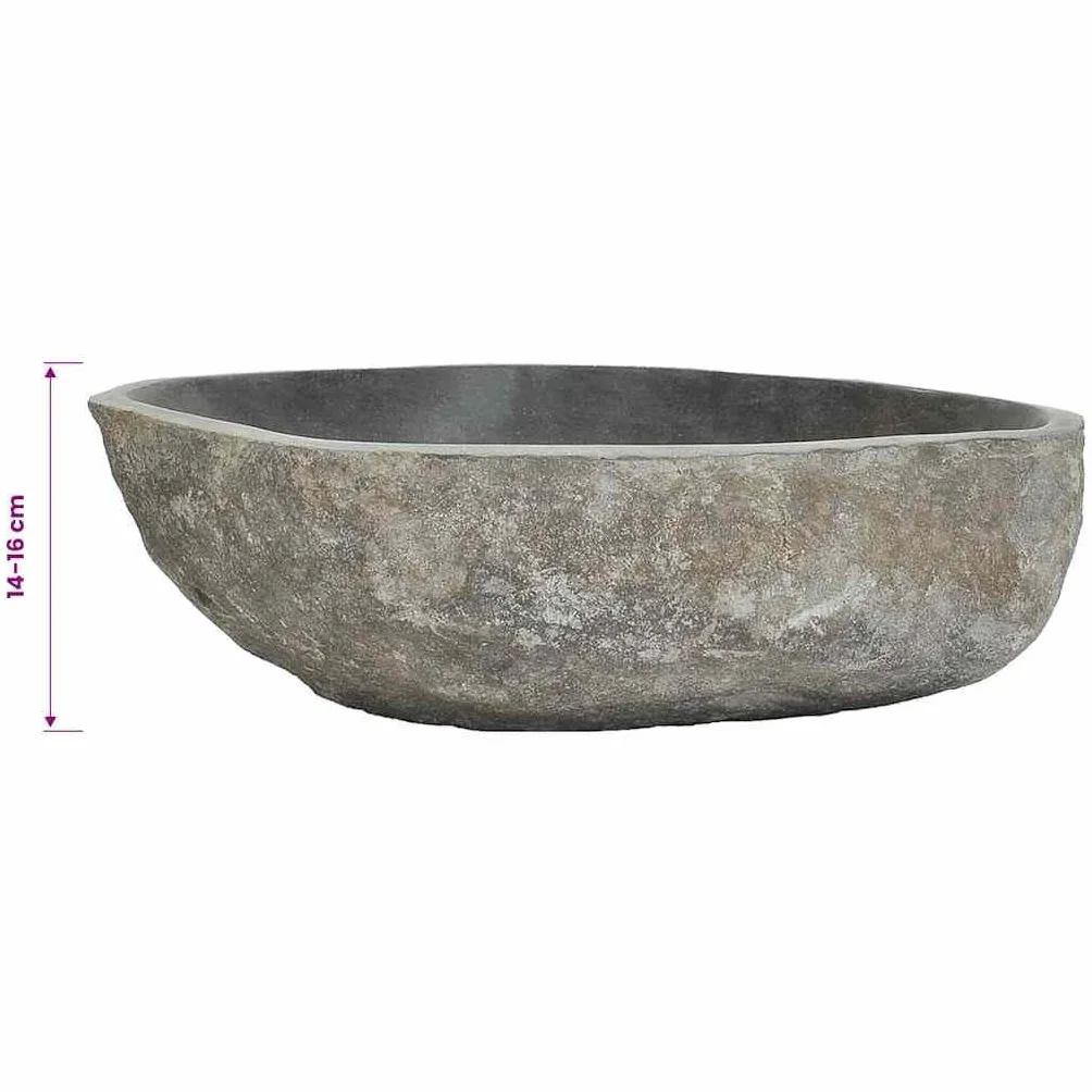 vidaXL Umywalka z kamienia rzecznego owalna 45-53 x 34-41 cm