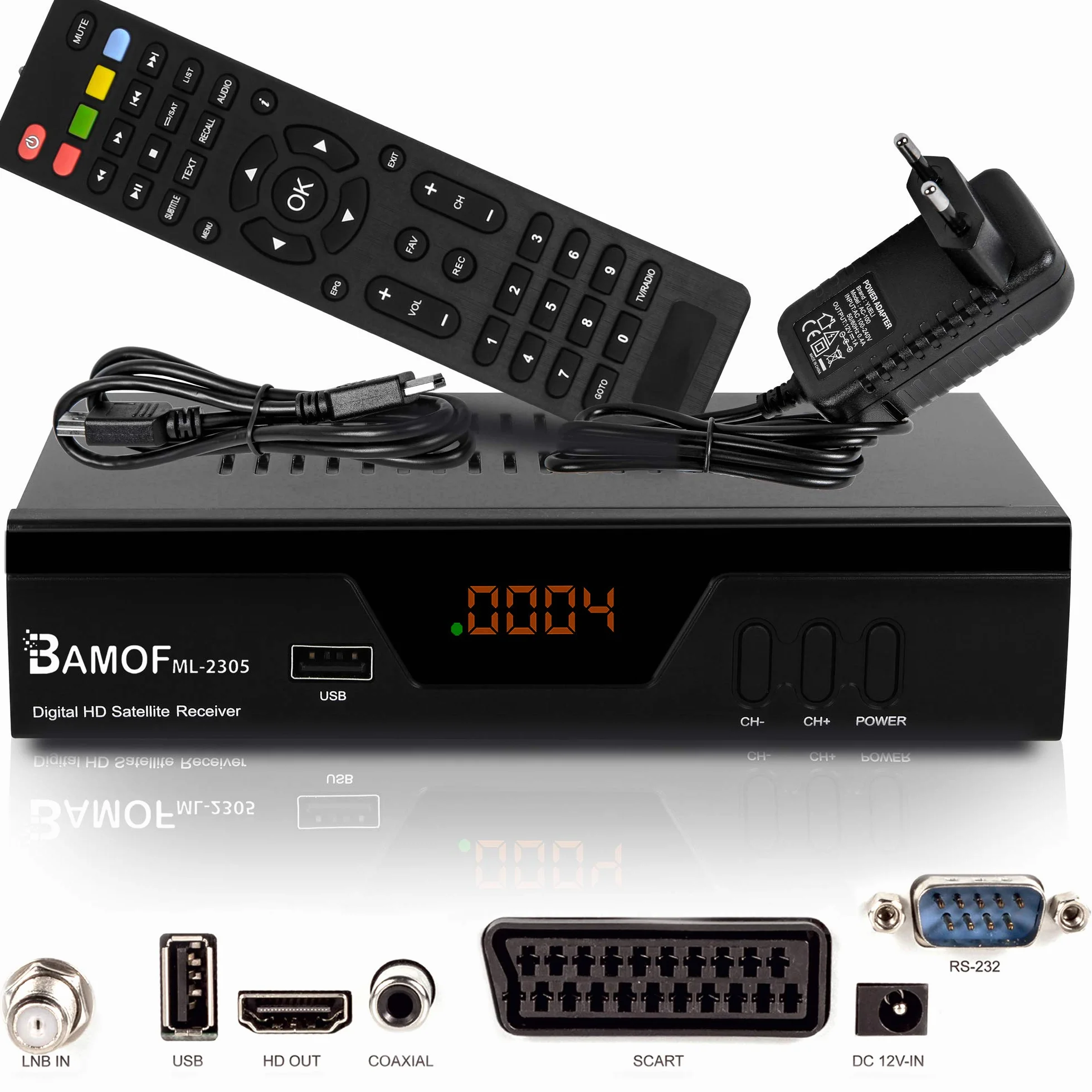 Bamof 2305 Cyfrowy odbiornik satelitarny HDTV DVB-S/S2 HDMI Full HD 1080p