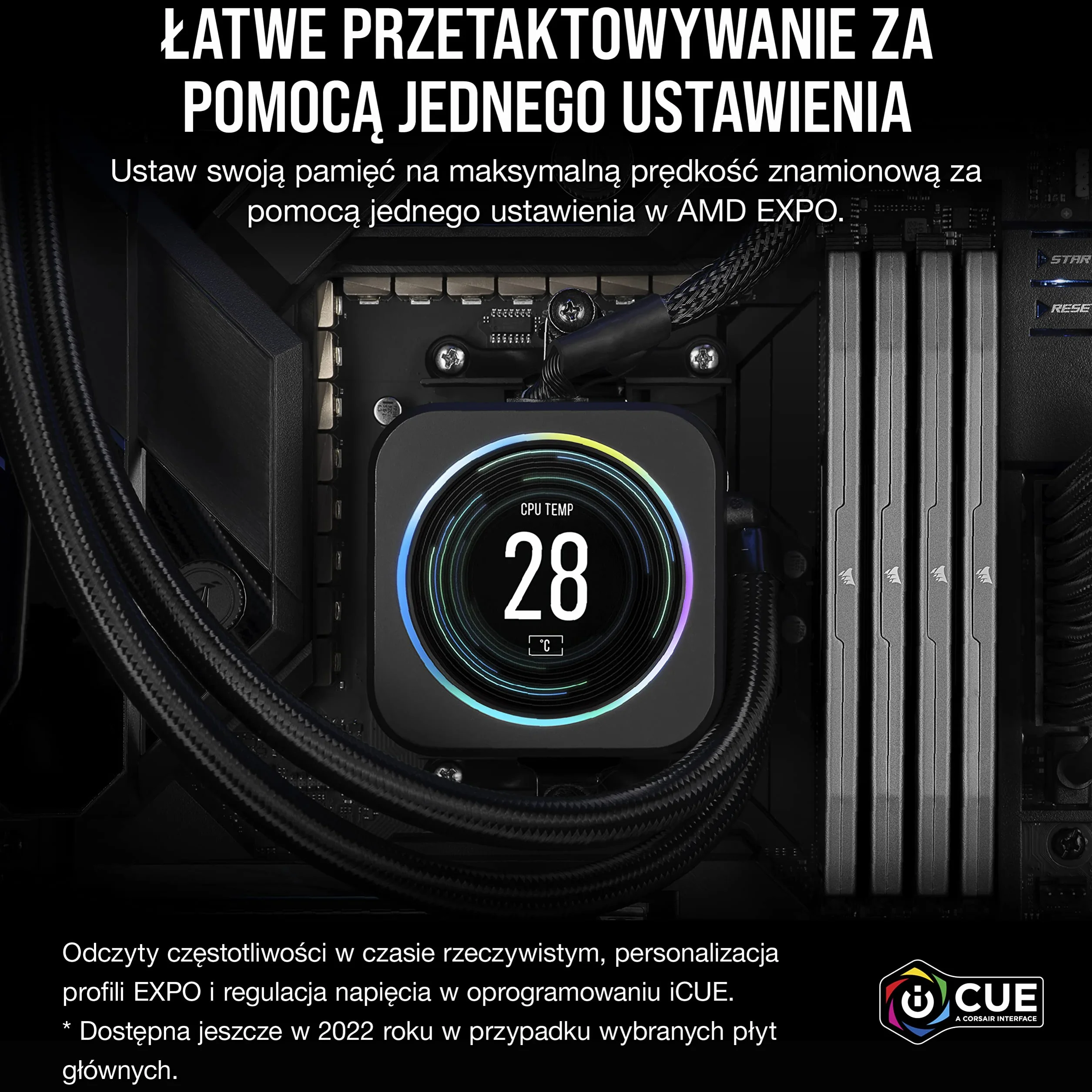 CORSAIR VENGEANCE DDR5 32GB (2x16GB) 6000MHz CL36 AMD EXPO Intel XMP iCUE Pamięć Komputerowa Szara