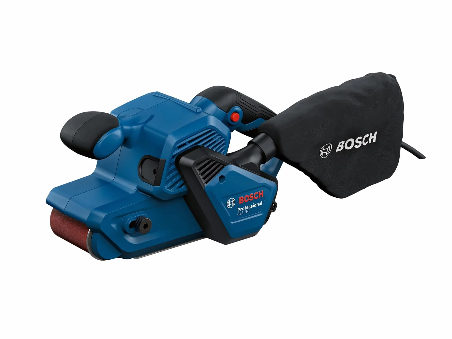 Bosch Professional: szlifierka taśmowa GBS 750 (silnik 850 W, taśma szlifierska z tkaniny, worek na pył)