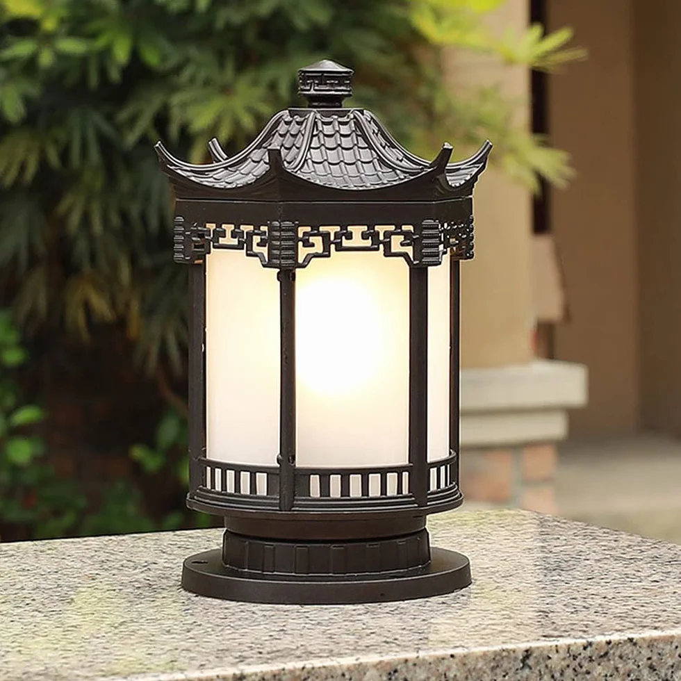 Oświetlenie Zewnętrzne Słupków, Lampy Solarne Z Kapturkiem, Wodoodporna Lampa Zewnętrzna Na Słupek Do Ogrodzenia, Tarasu Lub Ogrodu, Pasująca Do Słupków Drewnianych 4X4, 6X6 Z Aluminiowym Pc, Brązowa