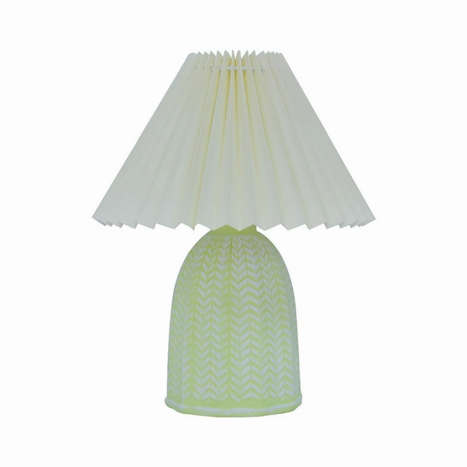 Lampka biurkowa Plisowana lampa stołowa w stylu retro, ceramiczna, do sypialni i gabinetu Lampka nocna
