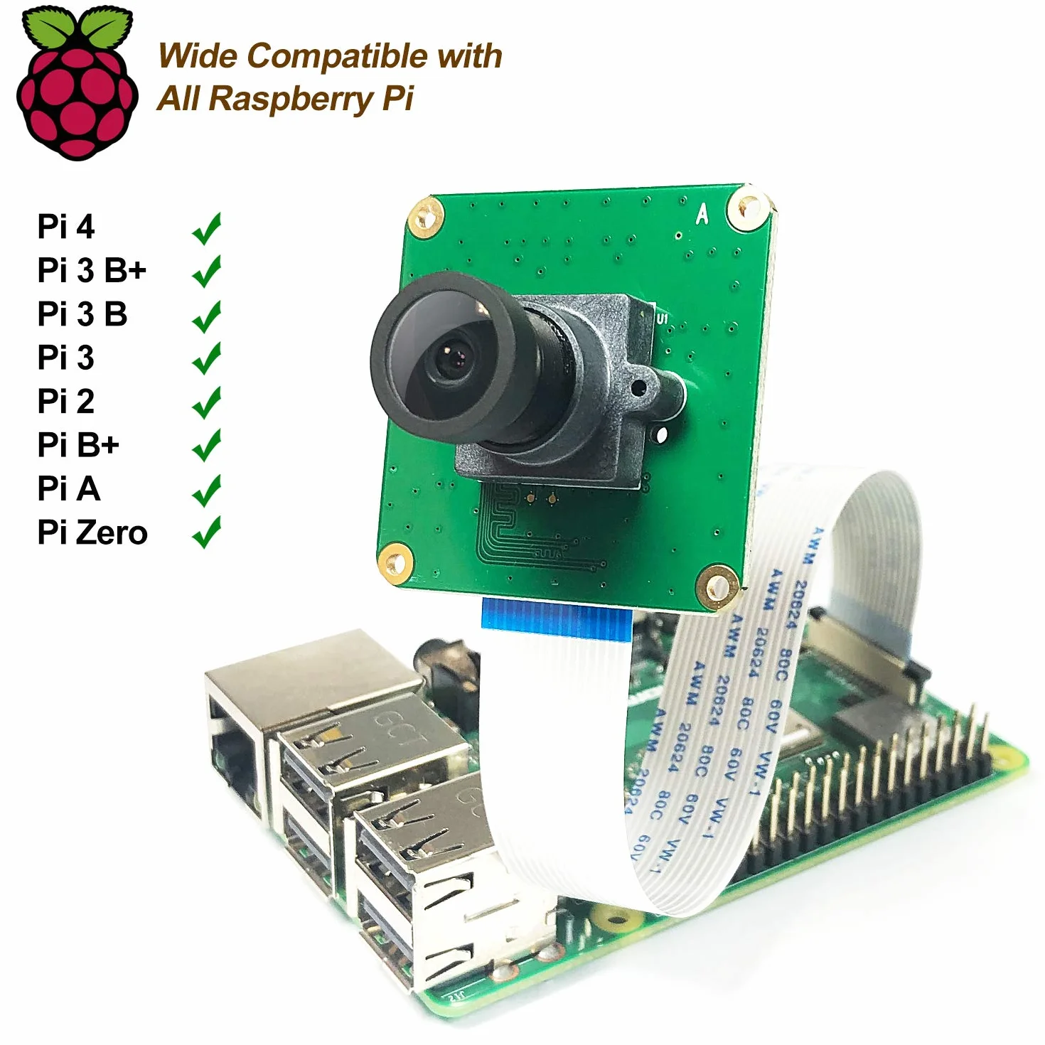 InnoMaker Przemysłowy moduł kamery Raspberry Pi Czujnik koloru STARVIS IMX462 CMOS 2MP