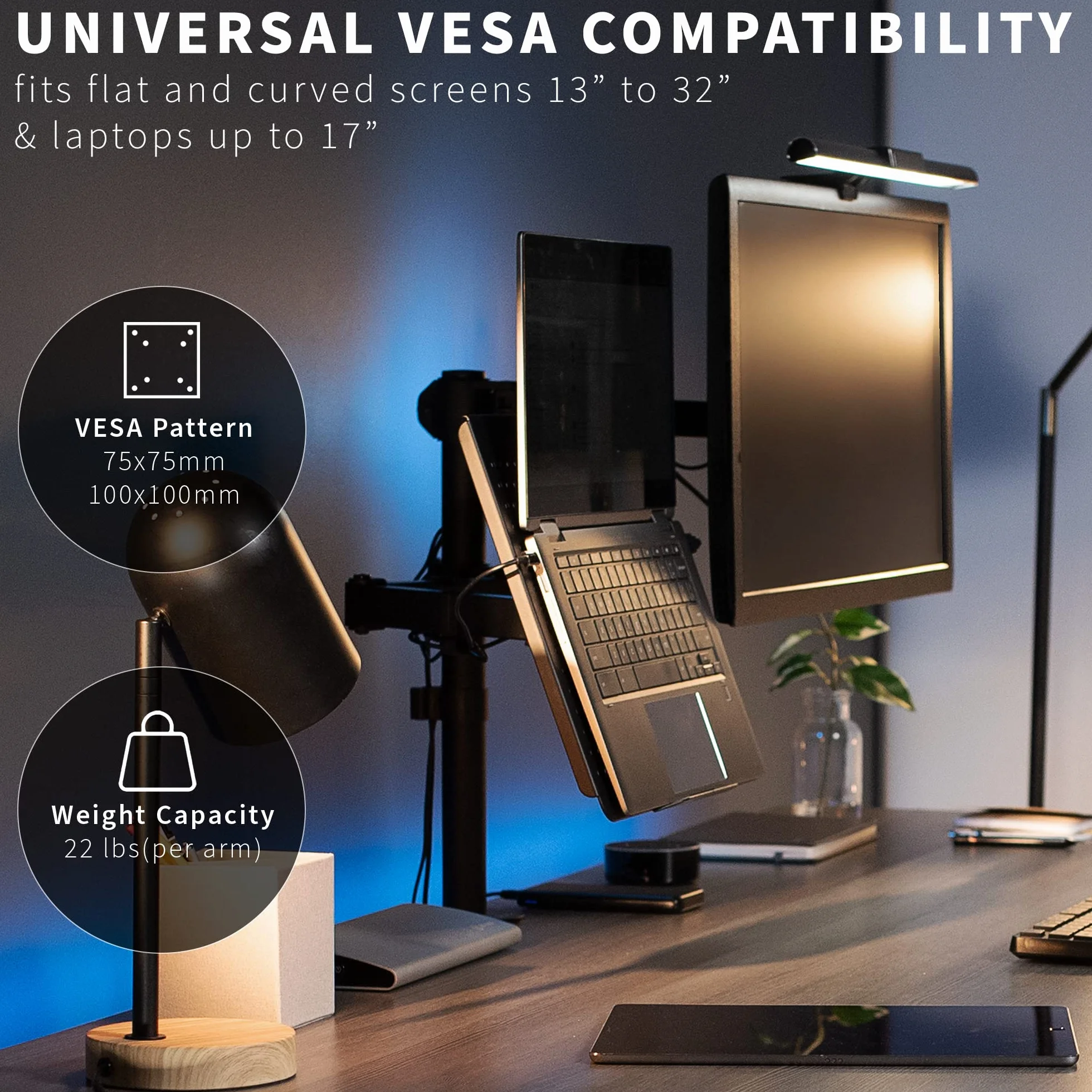 VIVO regulowany stojak monitorowy 13-32 cali do laptopów 17 cali STAND-V002C