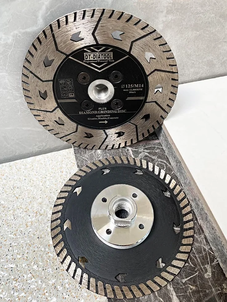 DT-DIATOOL Diamentowa podwójna tarcza piły 230 mm tarcza z gwintem M14 do cięcia szlifowania betonu granitowego kamień marmurowy