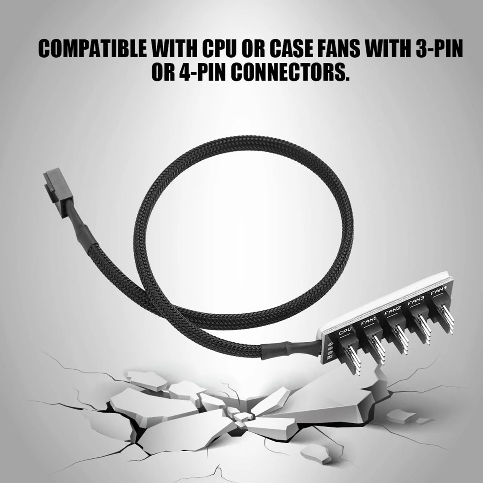 Ejoyous PWM Fan Hub, PC 5-Way Shołtter Hub Cable Kabel 4-pin PWM Fanaby 1 Gniazdo na 5 Wtyczkach