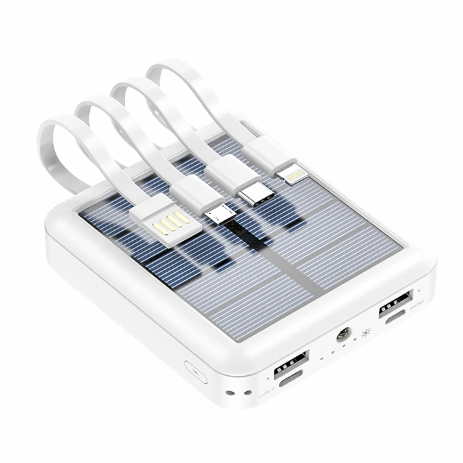 Solar Power Bank 20000mAh Outdoor Wasserdicht Weiß