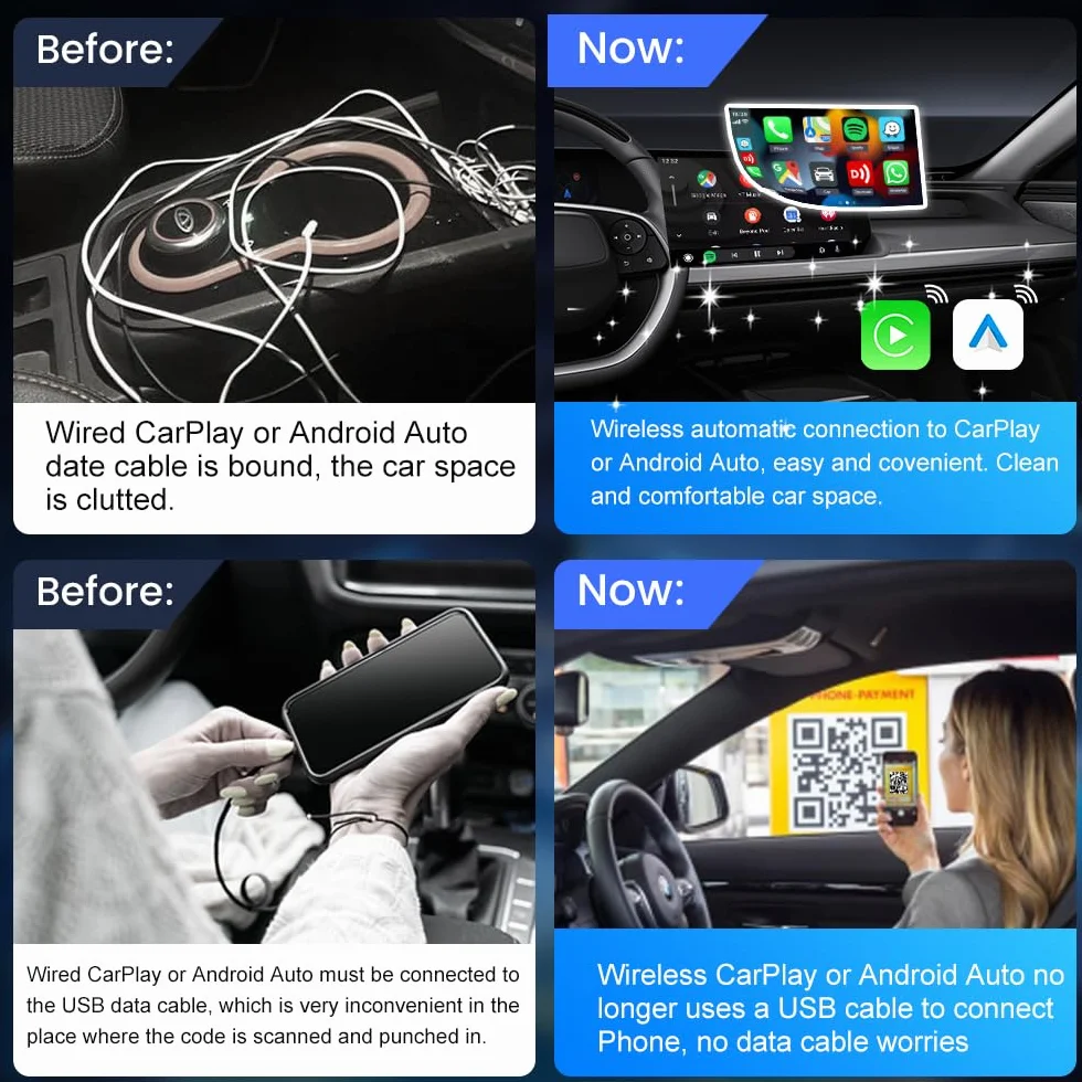 CarlinKit 5.0 Adapter Bezprzewodowy Podwójnej Konwersji do CarPlay Android Auto